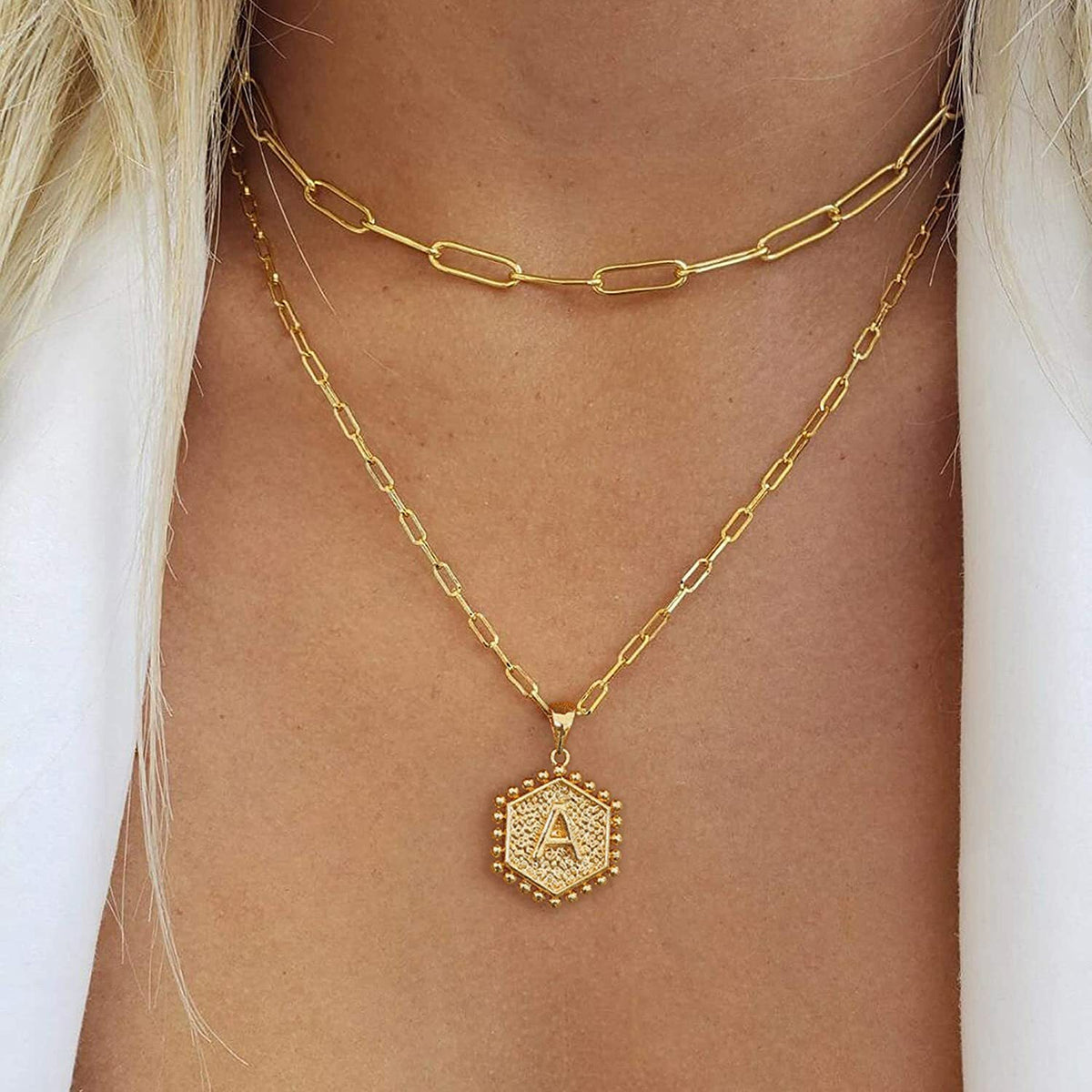 Dainty Initial Paperclip Necklace