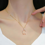 Lucky Horseshoe Pendant Necklace - view 3