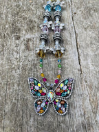 Handmade Beaded Butterfly Necklace - view 5