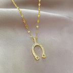 Lucky Horseshoe Pendant Necklace - view 5