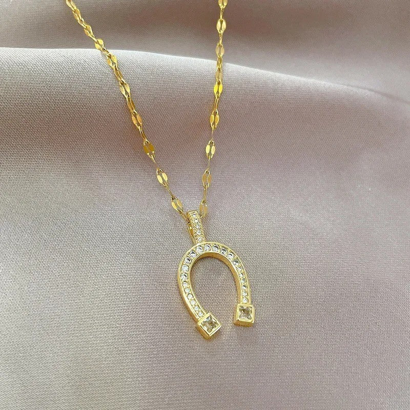 Lucky Horseshoe Pendant Necklace - view 5