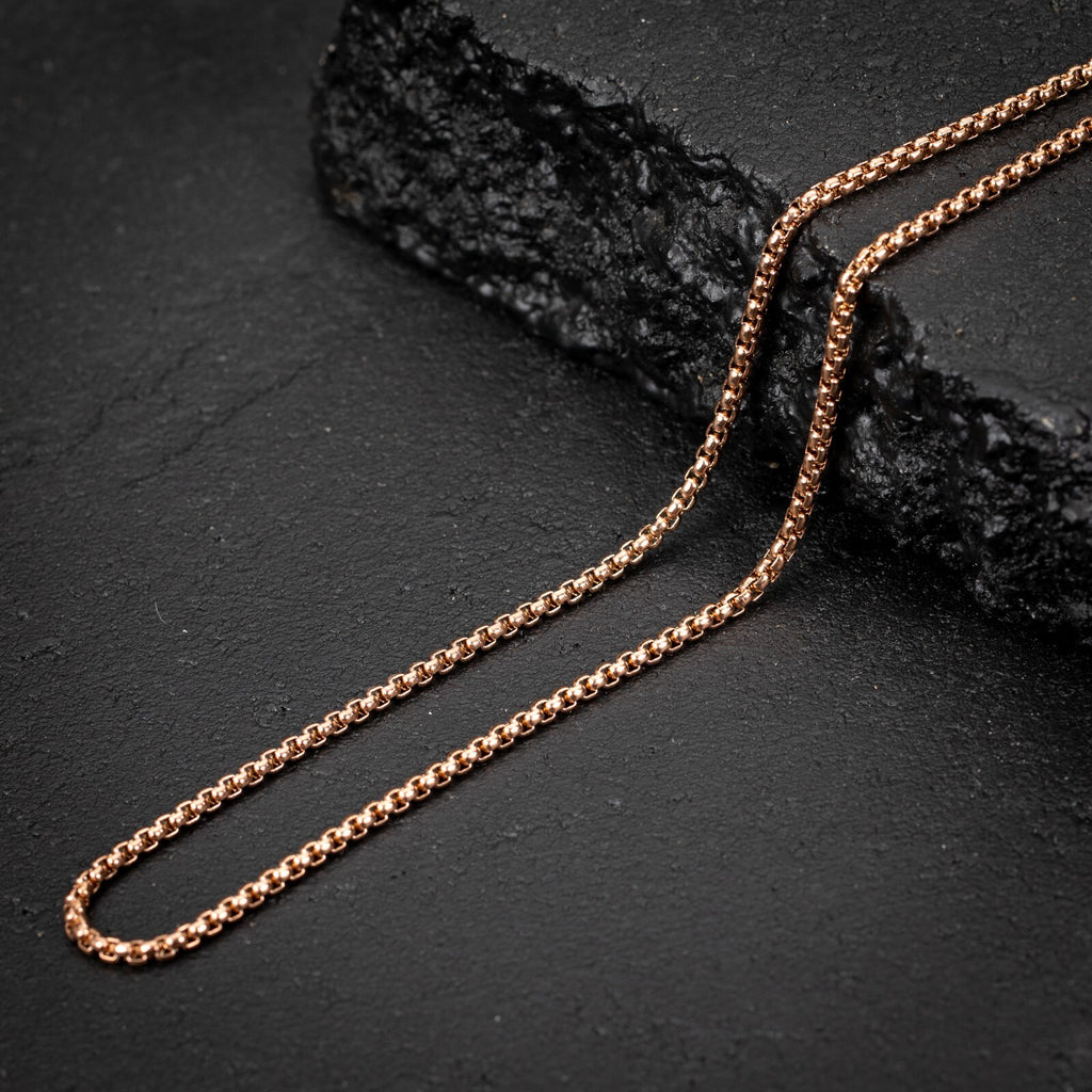 Rose Gold Box Chain Necklace - view 4