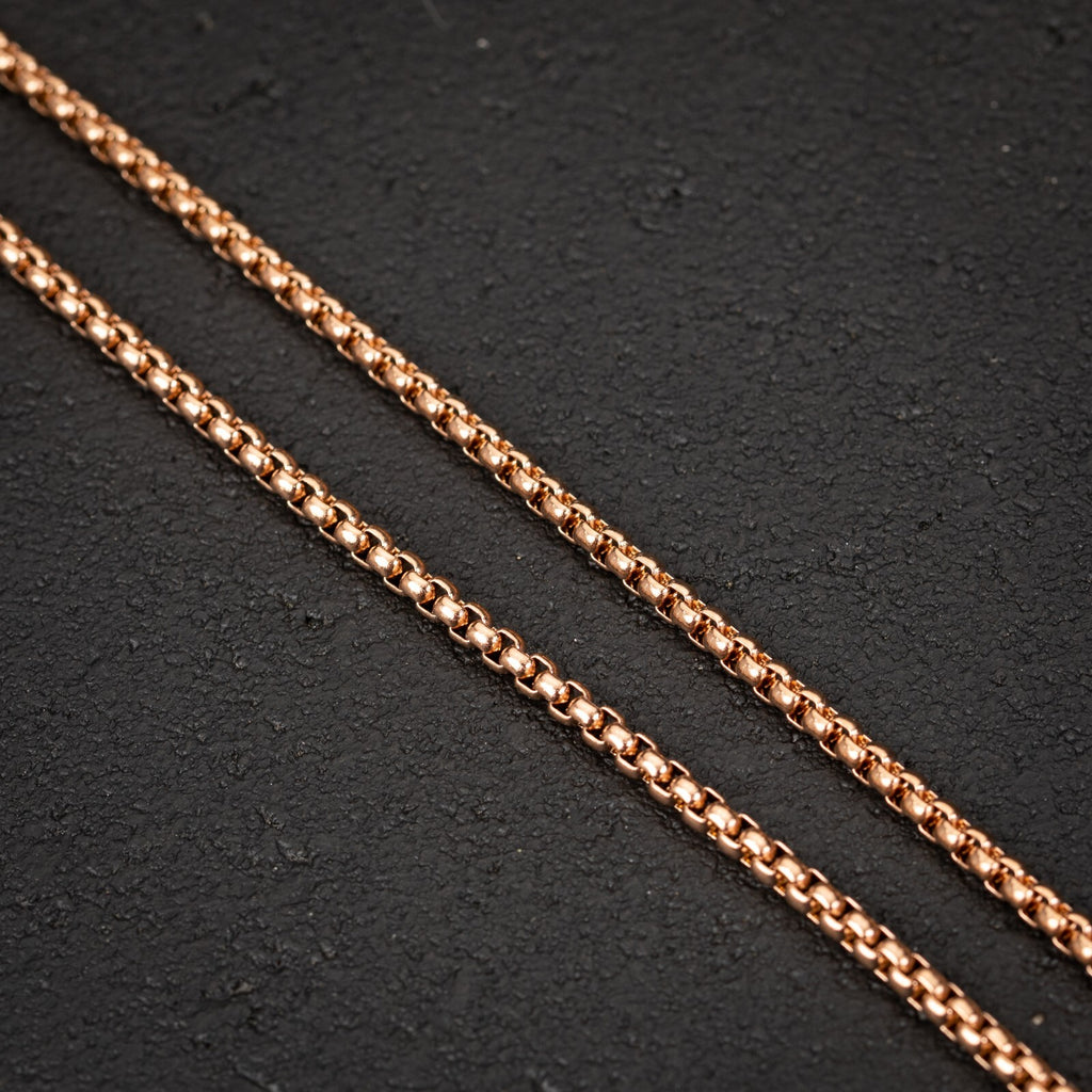 Rose Gold Box Chain Necklace - view 5