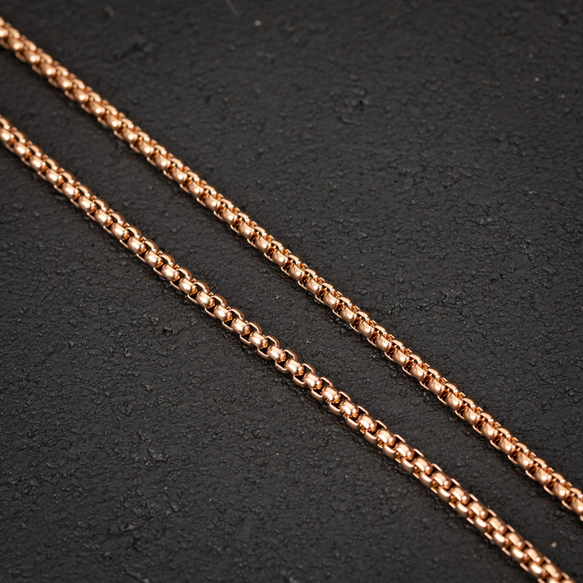 Rose Gold Box Chain Necklace - view 5