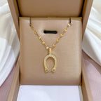 Lucky Horseshoe Pendant Necklace - view 2