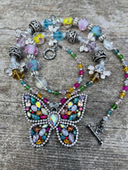 Handmade Beaded Butterfly Necklace - view 2