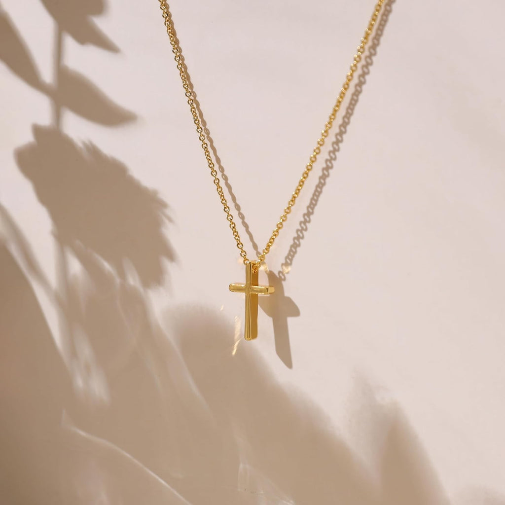 Dainty Gold Cross Necklace - view 5