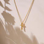 Dainty Gold Cross Necklace - view 5