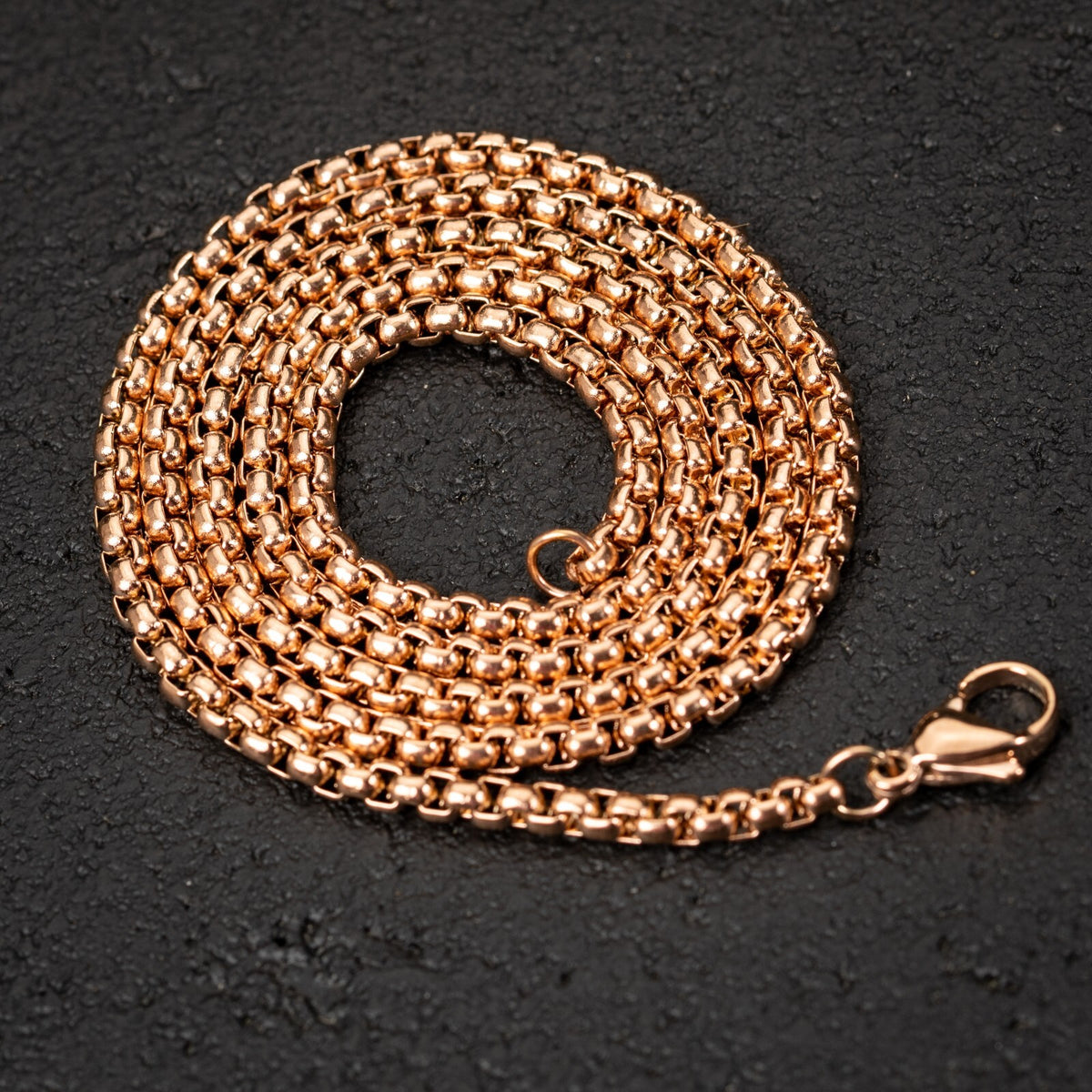 Rose Gold Box Chain Necklace - view 2