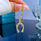 Lucky Horseshoe Pendant Necklace - view 6